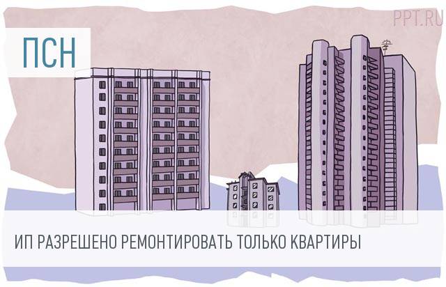 ИП на ПСН не может ремонтировать офисы и склады организаций